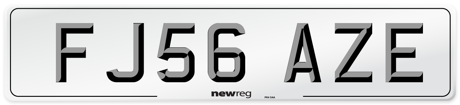 FJ56 AZE Number Plate from New Reg